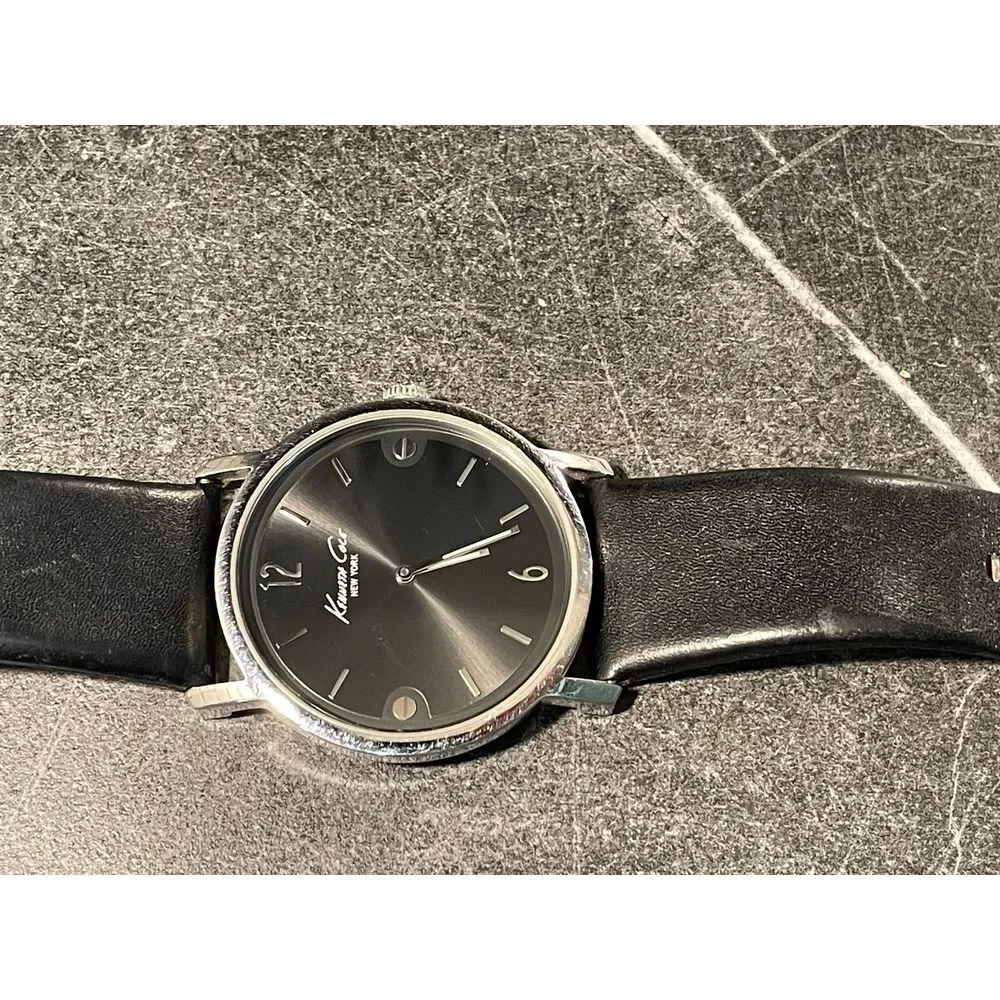 Mens Black and Silver Kenneth Cole Dress Watch - New Battery